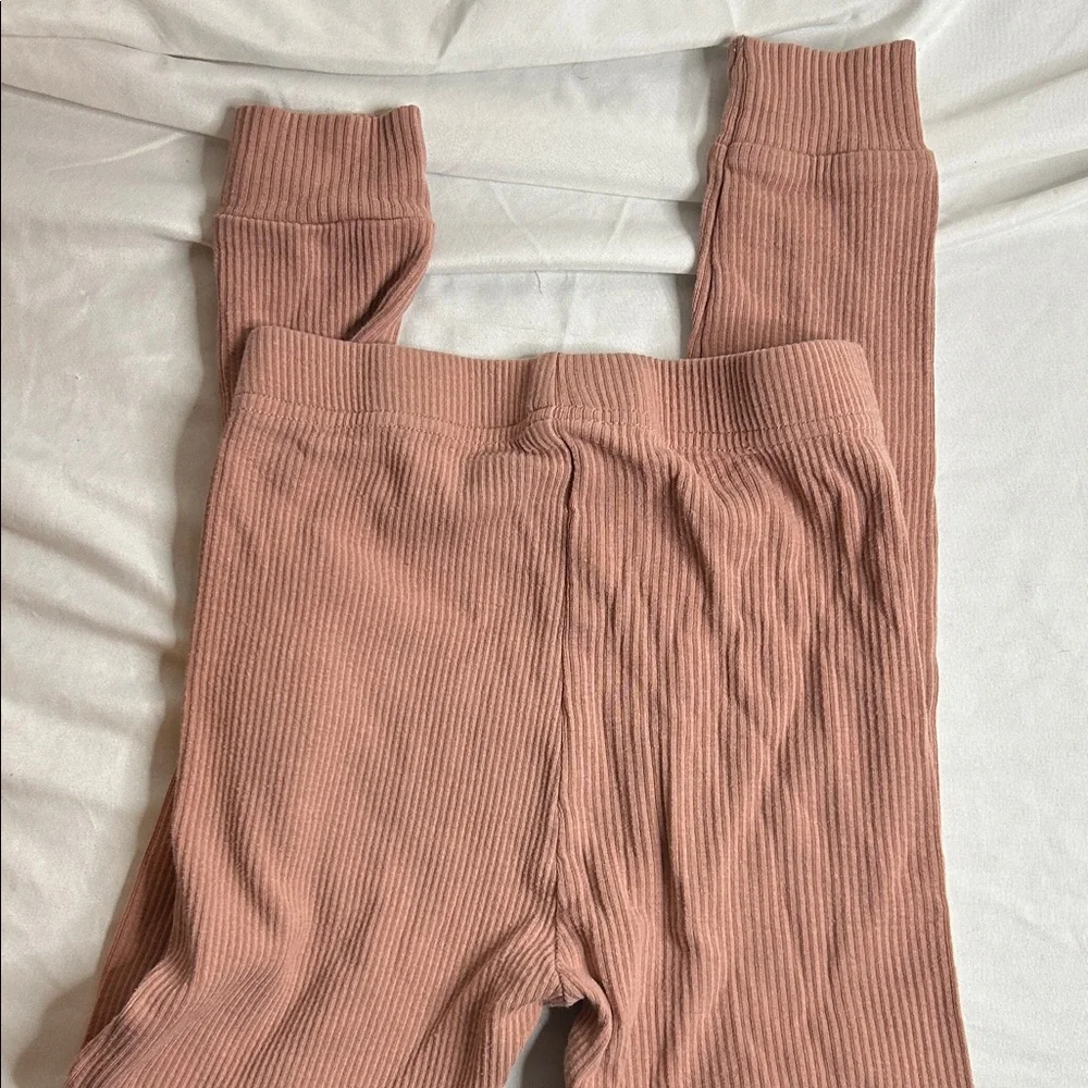 Petit Lem Little Girls Ribbed Set in Dusty Rose - Picture 4 of 5